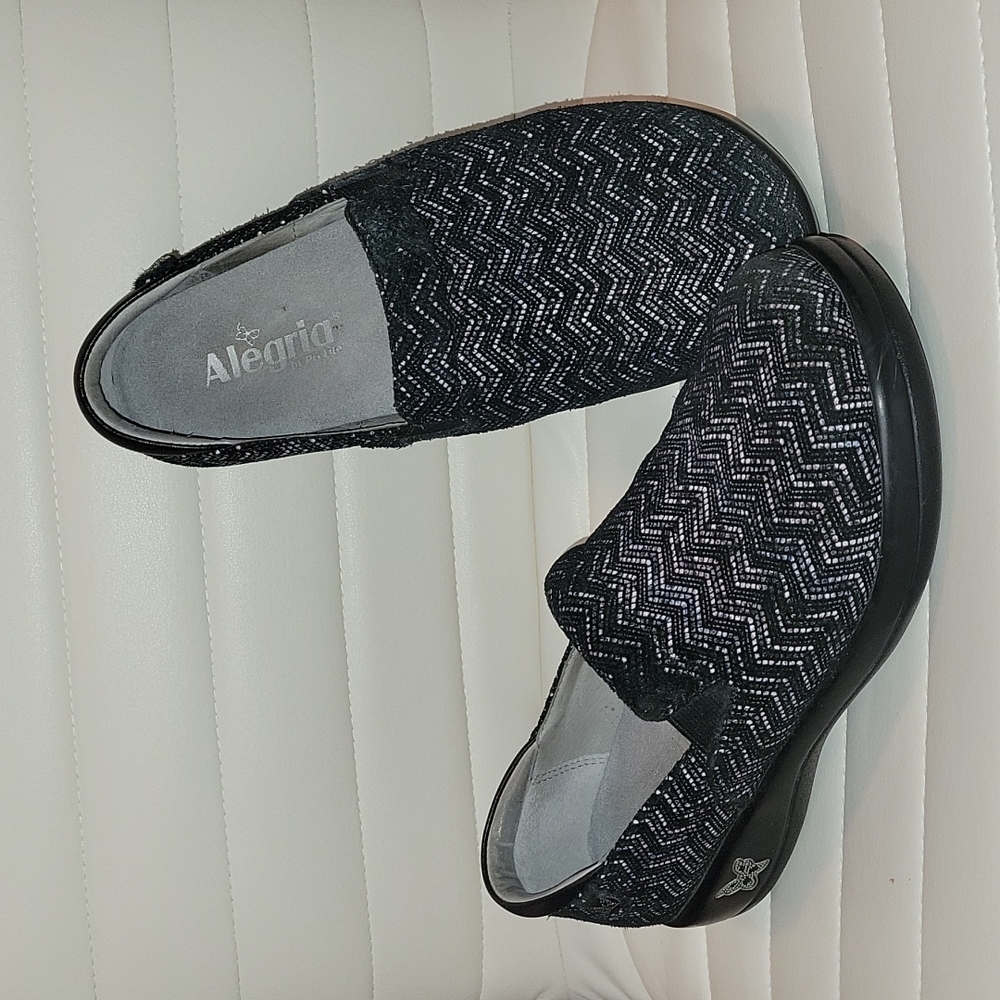 Alegria Kel-454 Zig Zag Black Multicolor Clogs Sz. 37